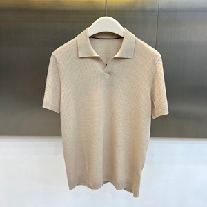 Luxury fashion Loro casual vintage style Piana stretch and breathable summer knit polo <b>shirt</b> for men - Product Image 3
