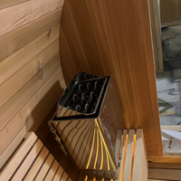 Sauna extérieur portable en bois de cèdre rouge et de pruche canadienne, chauffé au bois, pour appartement, prix bas, vente en gros