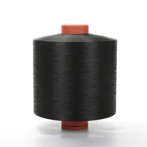Spandex kaplı polyester iplik siyah ACY 150D/48F + 20D çorap kaliteli için inanılmaz fiyat