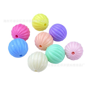Acrylic Solid Color Pumpkin <b>Beads</b> 16mm Round Loose <b>Beads</b> For Jewelry Making DIY Accessories - Product Image 5