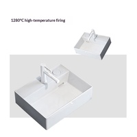 Lavabo de salle de bain en céramique blanche à poser sur comptoir D5040 avec vidange à droite pour projet hôtelier