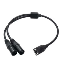 Cable convertidor DMX512 OEM Cat5 RJ45 8P8C hembra a doble XLR 3 pines macho/hembra, de cobre puro y aluminio, Plug&Play para luces de escenario y cámaras