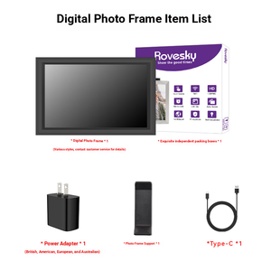 Цифровая фоторамка Rovesky 10 дюймов, черно-белая, с сенсорным экраном, узкая рамка, АБС-пластик, облачные функции, в наличии - Product Image 5