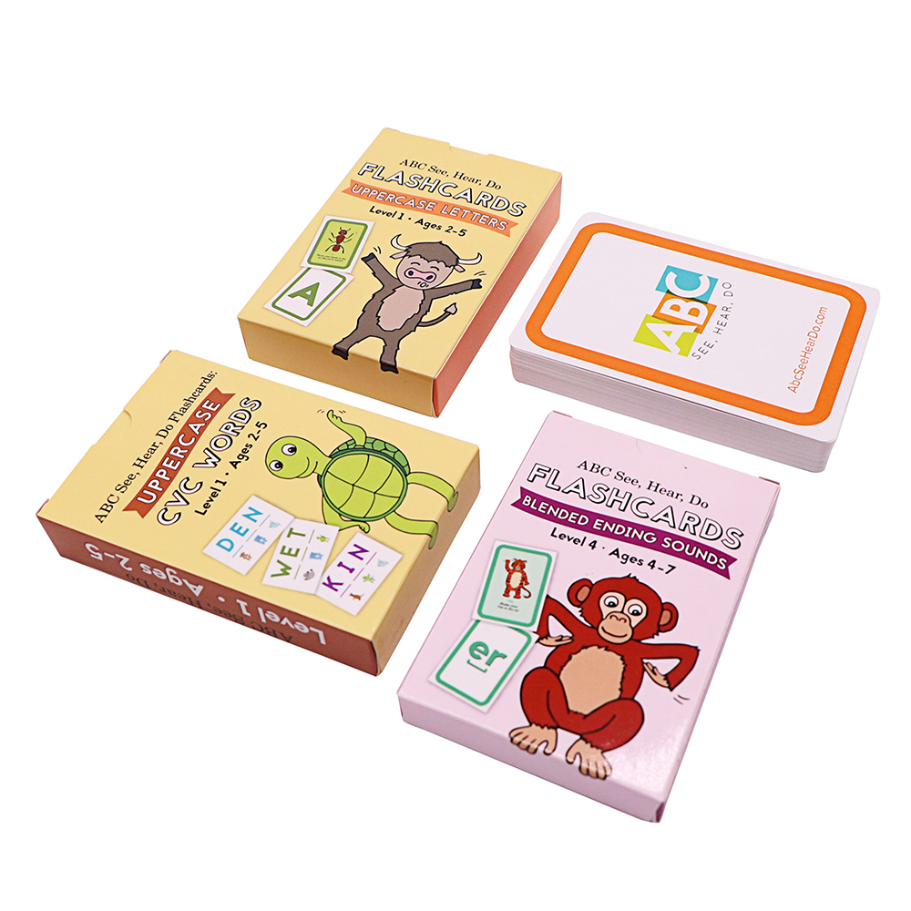 Пользовательские детские алфавитные фонические фонарики, печатные услуги, зрительные слова, водонепроницаемые развивающие флэш-карты/когнитивные карты для детей
