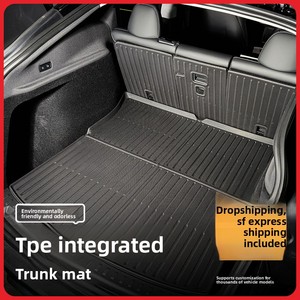 Tapis de sol semi-fermés en TPE gaufré sur mesure, imperméables, avec doublure de coffre et protection de dossier pour Tesla Model 3 2023-2025 OLIVER - Product Image 4