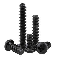 Vis autotaraudeuses à tête cylindrique Phillips en acier nickelé noir M1.2 M1.4 M1.7 M2 M2.3 M2.6, à rainure cruciforme et queue plate