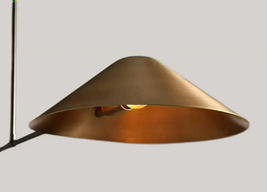 Lustre moderne du milieu du siècle en laiton avec abat-jour conique, style années 1950, en laiton brut fait main, luminaire de plafond à 1 ampoule pour salon et chambre à coucher - Product Image 4