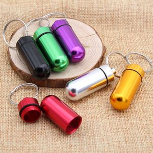 Portable Mini Metal Pill Box <b>Keychain</b> Mini Aluminum Pill Storage Box Case <b>Keychain</b> Bag Pendants Store Pill Keyring Accessories - Product Image 3