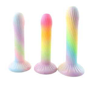Dildo silikon bergaris Dildo Penis silikon Dildo cangkir hisap nyaman <span class=keywords><strong>Stimulator</strong></span> Anal lembut dengan cangkir hisap mainan Sax untuk wanita pria - Product Image 4