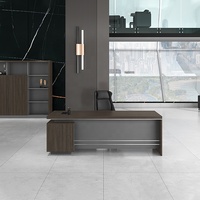 Ensemble de bureau moderne en forme de L avec armoire à dossiers, plateau en MDF, bureau de direction pour PDG, directeur, ordinateur