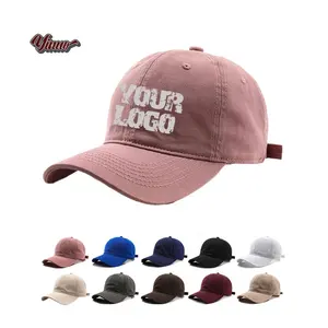 OEM individuelle einfarbige Dad-Hüte 100 % Baumwolle individuelle Logo klassische Baseballmütze Mode unstrukturierte einstellbare Dad-Hütte