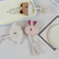Nouveau jouet à mâcher et à grincer pour chiot, en coton noué, en forme d'écureuil, avec son, pour animaux de compagnie, importé de Corée