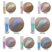 Fard à paupières liquide caméléon multichrome métallique brillant de haute qualité, waterproof, longue tenue, haute pigmentation, scintillant, minéral foncé