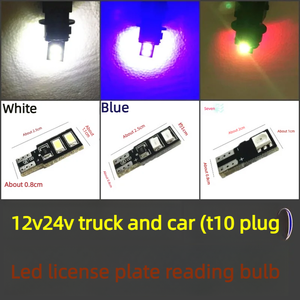 Pièces d'excavatrice, camion, voiture : Ampoules LED T10 sept couleurs pour feux de conduite, feux de plaque d'immatriculation, feux arrière, ampoules de lecture, ampoules 12V 24V - Product Image 2