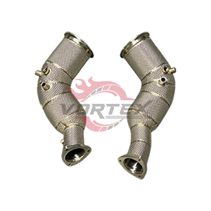 Collecteur d'échappement haute performance en acier inoxydable Vortex avec catalyseur pour Audi RS6 RS7 C8 4.0T V8 2020-2025 avec bouclier thermique, sans voyant d'avertissement moteur - Product Image 1