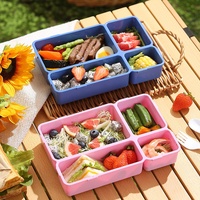 Nouvelle Arrivée Amz : Boîte à Lunch Scolaire Réutilisable pour Enfants, 4 Compartiments, Anti-Fuite, Sans BPA, Écologique, Compatible Micro-ondes et Lave-Vaisselle