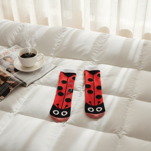 Calzini Antiscivolo Invernali in Maglia per Bambine - Graziose <span class=keywords><strong>Pantofole</strong></span> con Motivo Coccinella per Bambini - Product Image 6