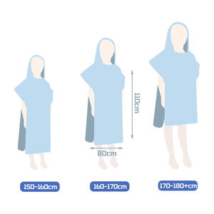 <b>Beach</b> <b>Robe</b> Unisex Black Adult RTS Quick Dry Eco-Friendly Hooded Poncho Half Sleeve <b>Changing</b> Double Sided Microfiber <b>Beach</b> Towel - Product Image 2