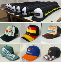 Casquette de baseball 6 panneaux Wins Flying avec patch en cuir brodé personnalisé, casquette en maille respirante confortable, casquette de camionneur pour les sports de plein air