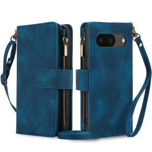 Funda de cuero con tapa de PU con cordón con tarjetero para Google <span class=keywords><strong>Pixel</strong></span> 8/8A/9, para Google <span class=keywords><strong>Pixel</strong></span> 7 Pro Cross Body Wallet funda trasera - Product Image 3