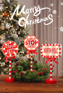 Letrero de calle de Navidad <span class=keywords><strong>LED</strong></span> para todas las estaciones, decoración de ambiente festivo, hogar, sala de estar, escritorio de oficina, ¡para fiestas, celebraciones! - Product Image 5