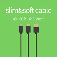 Cable HDMI Super Delgado y Suave 2160P HDR ARC 4K/60HZ 3D HDMI 2.0V para PC TV OD3.2mm