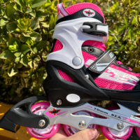 Patins à Roues Alignées Personnalisables pour Enfants, Chaussures Réglables avec Cadre en Alliage d'Aluminium et Roues