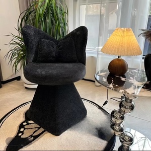 <span class=keywords><strong>Tabouret</strong></span> de maquillage rotatif en bois papillon, style européen moderne de luxe léger, haut de gamme, avec revêtement en flanelle, pour salon - Product Image 6