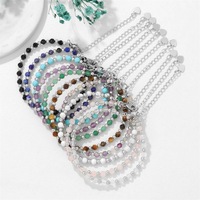 Bracelet artisanal en perles de lapis-lazuli et d'améthyste naturelles facettées de 4 mm, en acier inoxydable, bracelet de guérison en cristal pour femmes et hommes