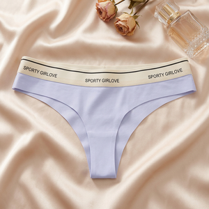 Tangas de seda helada sin costuras para mujer al por mayor, ultrafinas, de talle bajo, con espalda en T, de secado rápido, cómodas para yoga y deportes. - Product Image 4