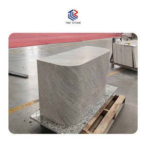 TMZ Stone ODM OEM Polished <b>White</b> Quartz 6038 Taj Mahal Quartz Slab for Reception <b>Desk</b> - Product Image 1