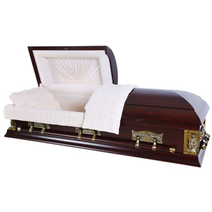 صندوق أبيض متين على الطراز الابيض ونحت نعش الجنازة من المصنع - Product Image 1