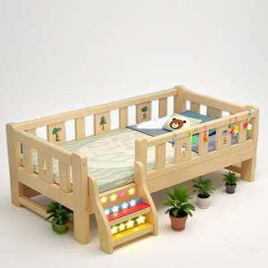 Venta Directa de Fábrica Cama Infantil de Madera Maciza para Niños y Niñas Cama de Madera para Bebé Grado E0 - Product Image 1