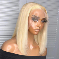 Pelucas de cabello humano rizado y ondulado estilo Pixie Birmano sin procesar con encaje frontal, pelucas cortas tipo Bob con ondas profundas HD para mujer