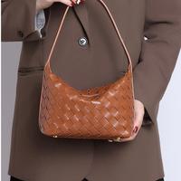Sac à main de créateur de niche, sac fourre-tout tissé, petit motif géométrique frais, sac sous le bras avec fermeture à glissière et doublure en polyester