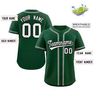Maillot de baseball authentique de style classique vert, blanc et noir personnalisé - Product Image 2
