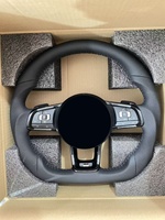 Schwarzes Leder-R-Lenkrad für Volkswagen Golf 7 7.5 MK7 Golf 6 MK6 7.5 GTI GTD GTE R Polo TSI Tiguan DSG Passat Scirocco