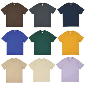 T-shirts pour hommes à col rond en coton 100% surdimensionnés à épaules tombantes personnalisés 230 grammes Coton lourd Blanc pur Décontracté Manches courtes - Product Image 1