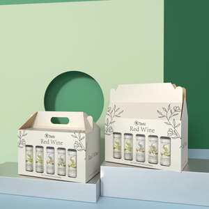 Op Maat Gemaakte Logo Rode Wijn Kraft Papieren Doos Bier Wijn Draagdoos <span class=keywords><strong>2</strong></span> Of <span class=keywords><strong>3</strong></span> Flessen Drankdoos Met Handvat En Raam - Product Image 4