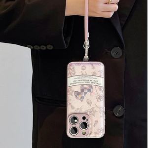 Étui de téléphone portable rétro pour iPhone 15 Pro <span class=keywords><strong>Max</strong></span>, motif de dessin animé de poney, imitation <span class=keywords><strong>cuir</strong></span>, cordon de poignet, bracelet, coque à coussin d'<span class=keywords><strong>air</strong></span> purement artisanale - Product Image 3