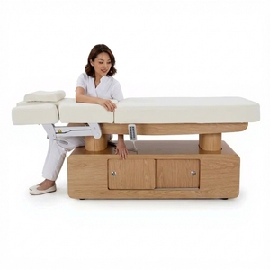 <span class=keywords><strong>Table</strong></span> <span class=keywords><strong>de</strong></span> <span class=keywords><strong>massage</strong></span> électrique à 4 moteurs, design moderne, cadre en bois, usage commercial, éponge haute densité, entièrement chauffée, pour soins du visage et esthétique - Product Image 4