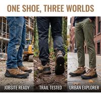 Chaussures de randonnée pour hommes en cuir de vachette respirant à mailles, résistantes aux perforations, antidérapantes, légères, de couleur kaki, fabriquées sur mesure