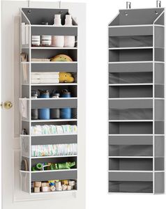 Organizador para Colgar Sobre la Puerta de 5 Niveles con 5 Bolsillos Grandes y 10 Laterales, Estante Colgante de Tela Resistente con Capacidad de Carga de 44 lb - Gris - Product Image 1
