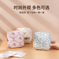 Mini porte-monnaie matelassé mignon, étui pour écouteurs, porte-cartes, pochette courte portable, petit sac à main, doublure en coton