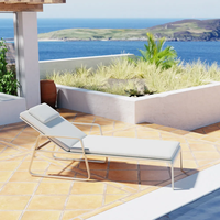 Chaises longues sur mesure Chaise longue d'extérieur Lit de bronzage double en aluminium Imperméable Piscine Plage Hôtel Chaise longue