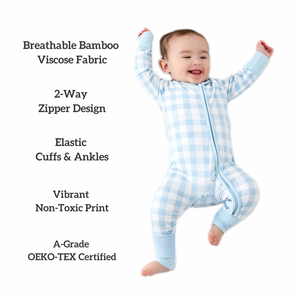 Ademend bamboe baby pyjama's met ruitjes, strepen en meerdere kleuren, op maat gemaakt, gratis sample, snelle verzending, groothandel bamboe pyjama's - Product Image 3