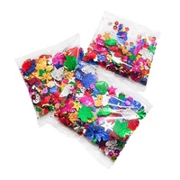 Vente en gros de paillettes en vrac PVC PET multicolores de 6 à 20 mm, petits paquets de 15 g/sac, pour bricolage, artisanat de Noël, accessoires