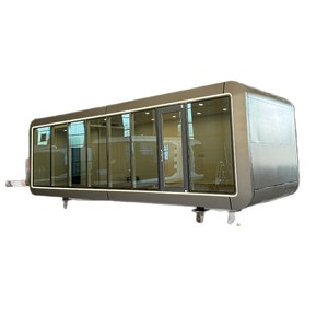 Modern Aluminum Office Pod Rectangle Freestanding Movable With <b>LED</b> <b>Lighting</b> For Outdoor Use - Product Image 1