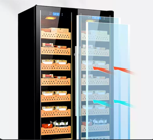 Armoire à cigares Nuelead NE-174 électrique à faible bruit avec affichage numérique intelligent, contrôle de l'humidité, panneau tactile et étagères en hêtre 860L - Product Image 4