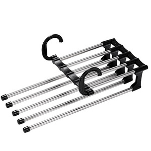 ZQ37 Suporte para Calças Dobrável de 5 Camadas, Cabides para Jeans e Calças, Economizador de Espaço Multifuncional - Product Image 1